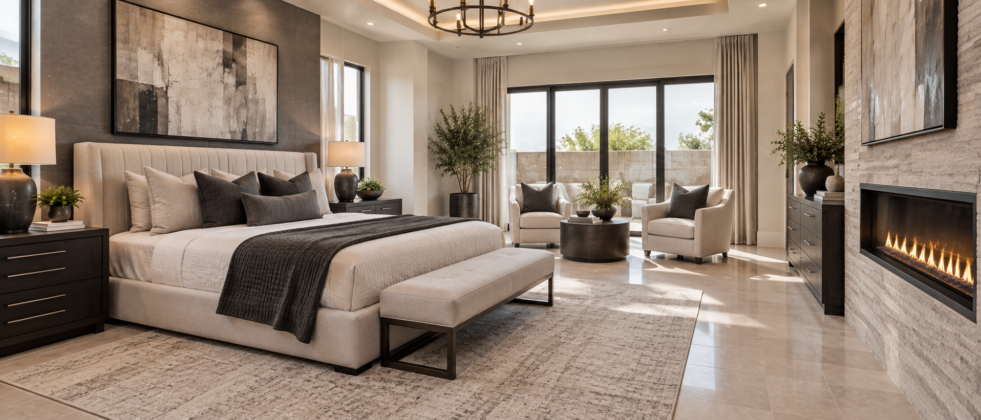 Contemporary Las Vegas primary bedroom interior for a real estate listing