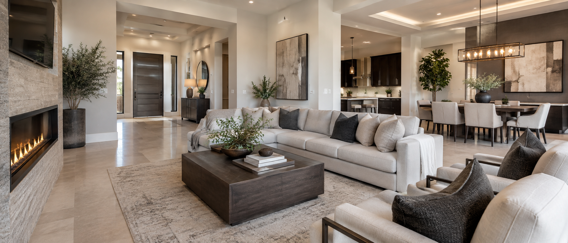 Contemporary Las Vegas living and dining interior for a real estate listing
